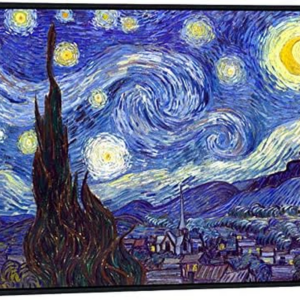 framed wall art canvas prints of starry night by vincent van gogh paintings reproduction post impressionism artwork framed wall art for living room home decorations black frame
