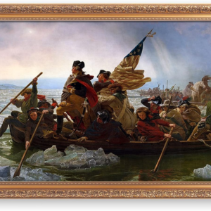 washington crossing the delaware 1851 by emanuel leutze the world classic art reproductions,giclee prints framed wallart for home decor,image size:30x16 inches,gold art framed size:32.75x18.5 inchs