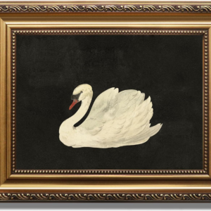 vintage framed wall art for living room, white swan vintage painting canvas wall art prints for bathroom wall decor, classical gold framed animal vintage wall decor aesthetic for bedroom, 9’’x12’’